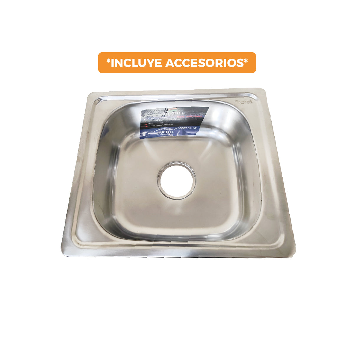 Lp-4640 Lavadero Premium (P) Acero Inox. (Cr) 46X40X18 Cm. Fratelli
